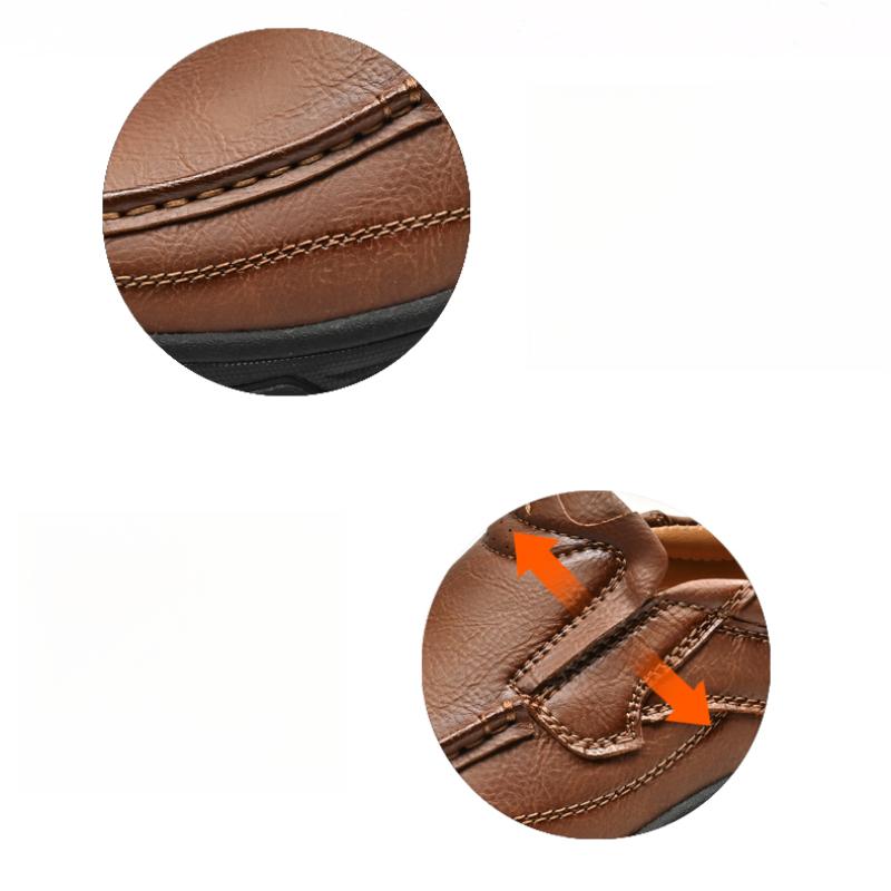 Nové kožené ležérní boty pro muže, pohodlné mokasíny, módní měkké klasické boty pro řízení, neklouzavé turistické boty