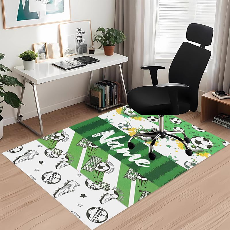 Benutzerdefinierter Fußball-Teppich mit Namen, für Bürostuhl, Wohnzimmer, Schlafzimmer, Küche, Dekor, Geschenke.