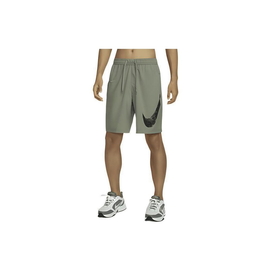 Nike Dri-Fit Logo Design Quick-Dry Fitness Lace-Up Mid-Waist Casual Shorts Men Shorts Dark-Mud-Gray HQ1578053