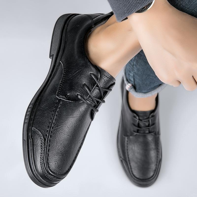 High Quality Men's Hollowed Out Breathable Oxford Shoes for Spring New Men's Comfortable Cowhide Lace Up Casual Leather Shoes