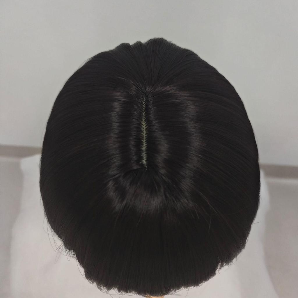 12-inch Short Straight Bangs Wig for Women - European & American Style Synthetic Bob