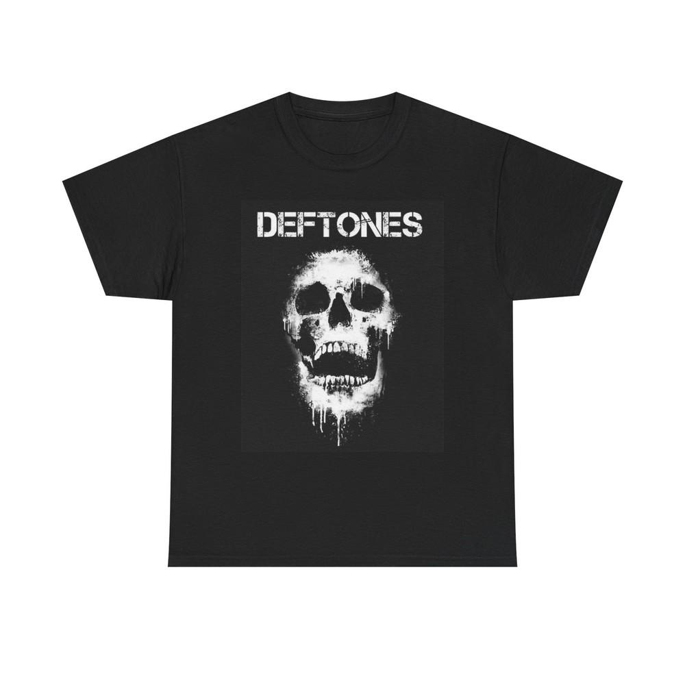 Графическая футболка Deftones Винтажная футболка рок-группы Унисекс Плотный хлопок Унисекс футболка M