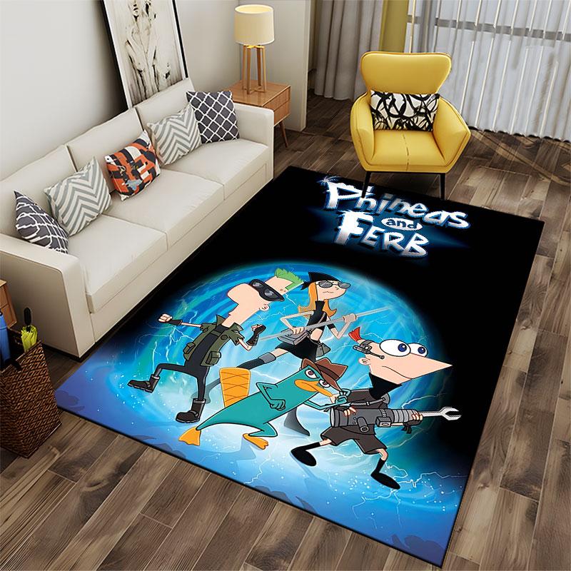 Phineas and Ferb Action Design suitable as a non-slip mat for the living room or bedroom sofa