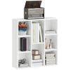 Bookcase Storage Shelf 8 Compartments, for Living Room Bedroom Office, 74.3x24x80cm, White