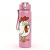 1PC Rooster Standing Farm Animal Pattern 750ml Color Plastic Sports Water Bottle Leakproof Flip Straw Lid Suitable for Sports Office Home Use