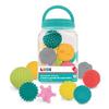 Assortiment de 8 balles d'éveil LUDI - Formes et couleurs différentes - Plastique souple - Dès 6 mois