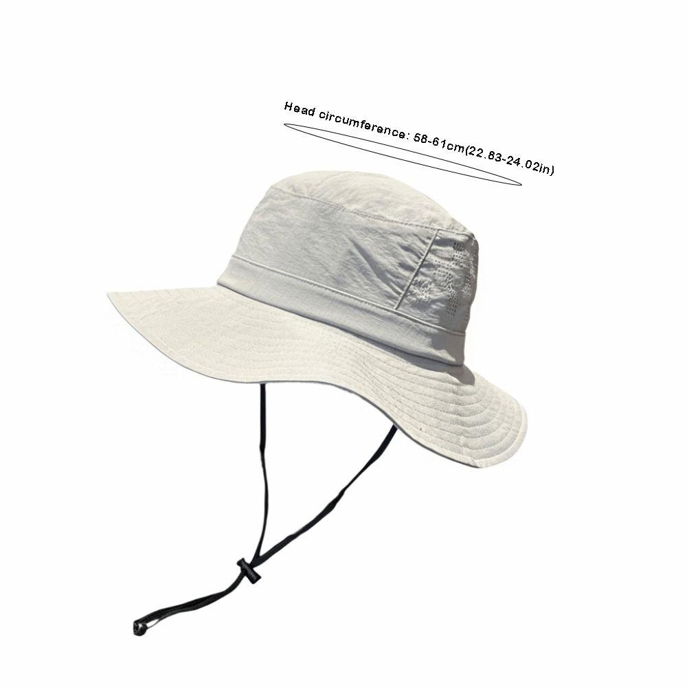 Solid Color Fisherman Hat Breathable Outdoor Cap Windproof Bucket Hat  Sunshade Use