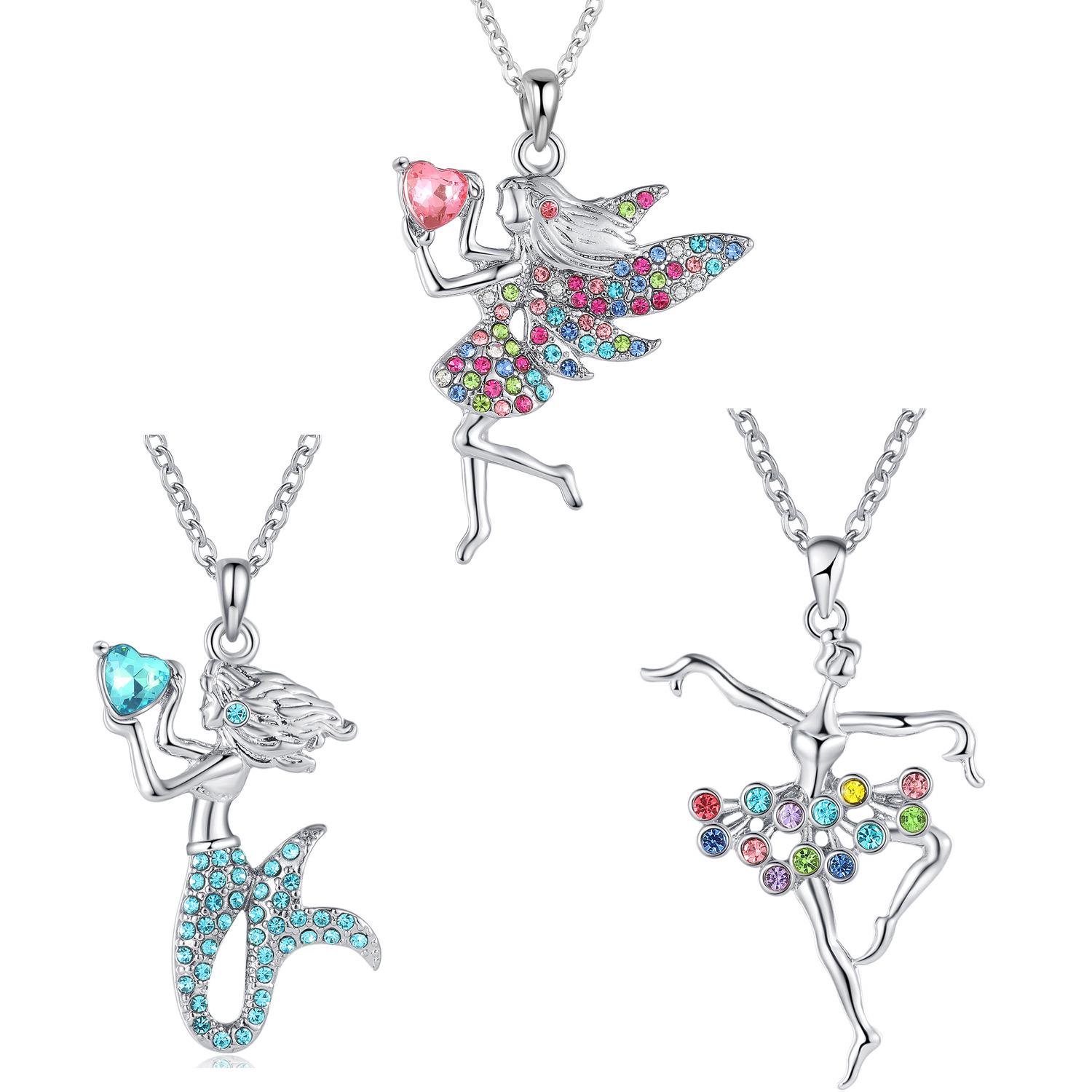 

Mermaid Fairy Rhinestone Choker Necklace - Ballet Girl Pendant, Perfect Christmas Gift