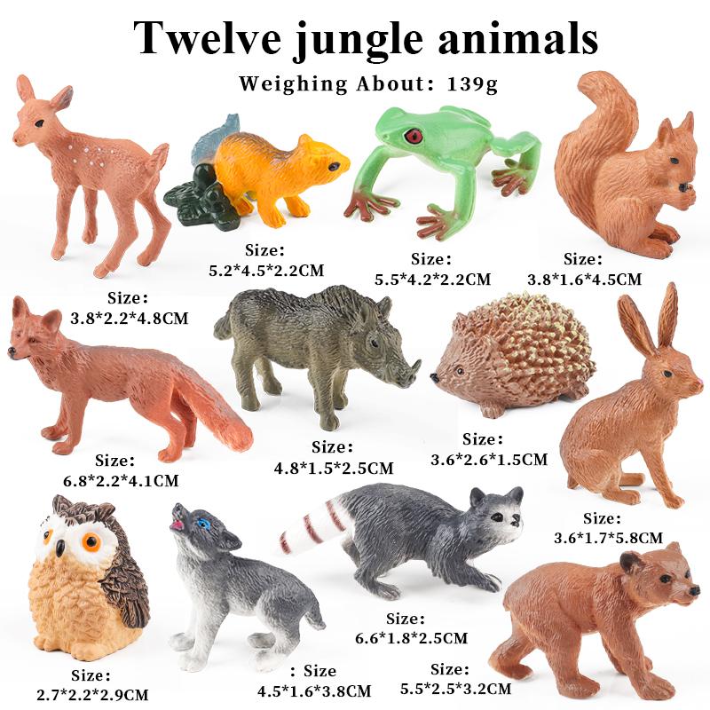 Oenux Small Farm Wild Animal Model Lion Tiger Sheep Pig Dog Action Figures PVC Lovely Miniature Playset Education Kid Toys Gift