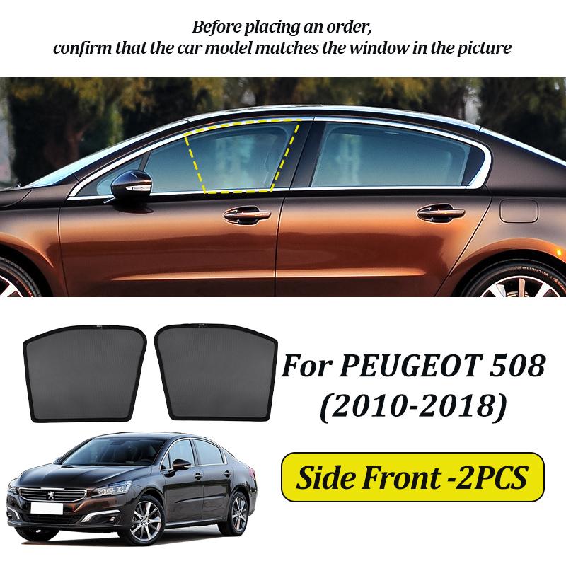 LINNUNU Magenetic Car Sunshade Windshield Curtain Side Window Sun Shade UV Protection For peugeot 508 508L 2010-2025 accessories 1th Side Front-2PCS