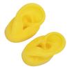 2PCS Silicone Ear Model Soft Tough Bubble Free Yellow Waterproof Ear Displays Mould for Hospital