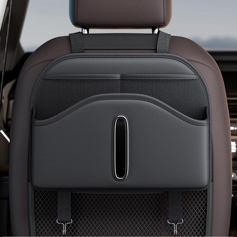 Car Tissue Holder Back Seats Organizers PU Leather Storage with Cup Holder Multifunction Car Back Seats Organizers for C