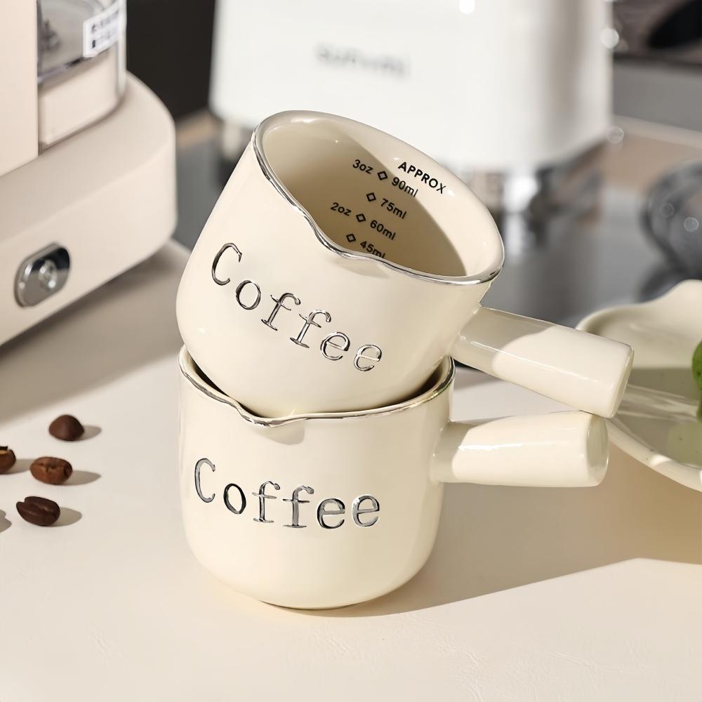 Ceramic Espresso Extraction Cup with Scale Coffee Milk Cup Thickened Exquisite Ounce High Quality Home Coffee Accessories Gifts