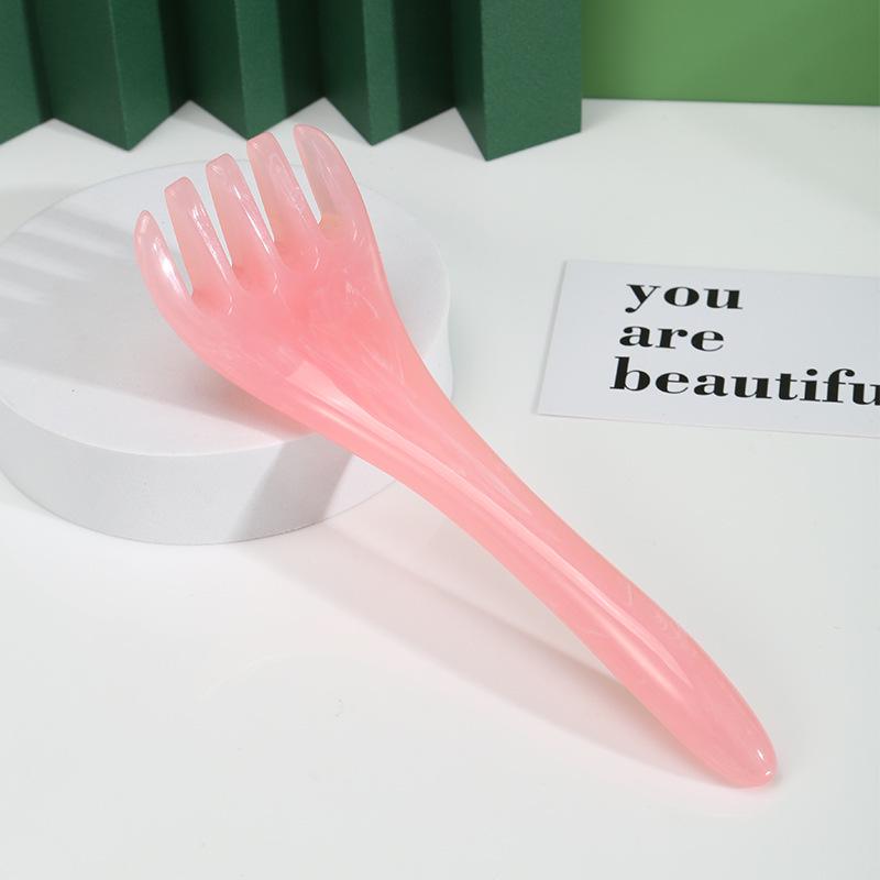 Amber Five-Claw Massager: Full-Body Meridian Massage & Scalp Scraping Comb for Relaxation