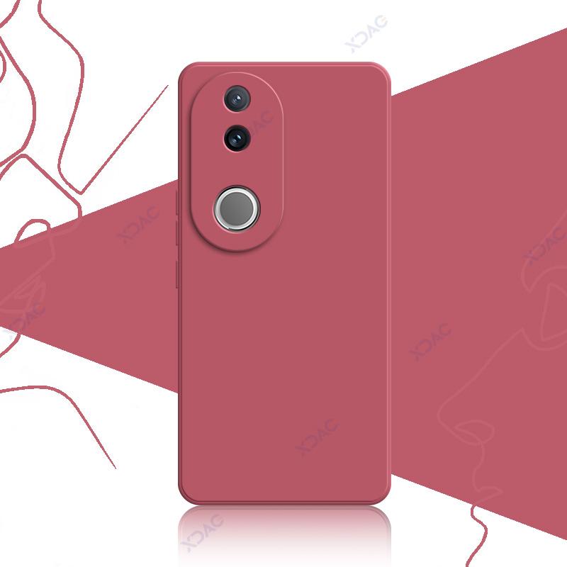 Luxury Square Liquid Silicone Case for VIVO V50 VIVOV50 5G 6.77" Global 360 Soft Phone Cover Waterproof Bag Coque Armor