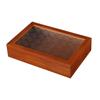 Retro Begonia Glass Lid Wooden Storage Box for Cosmetics, Snacks, Candy, and Documents - Dustproof and Multifunctional