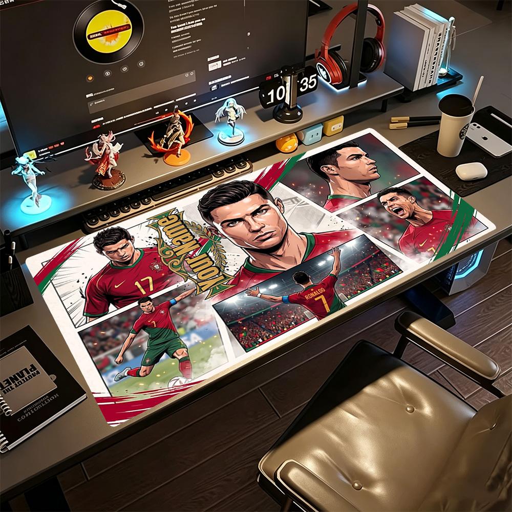 Cristiano Ronaldo (41) Customize Text Mouse Pad Gaming Laptop Mouse Pad Desktop Mouse Pad Non-Slip Rubber Base