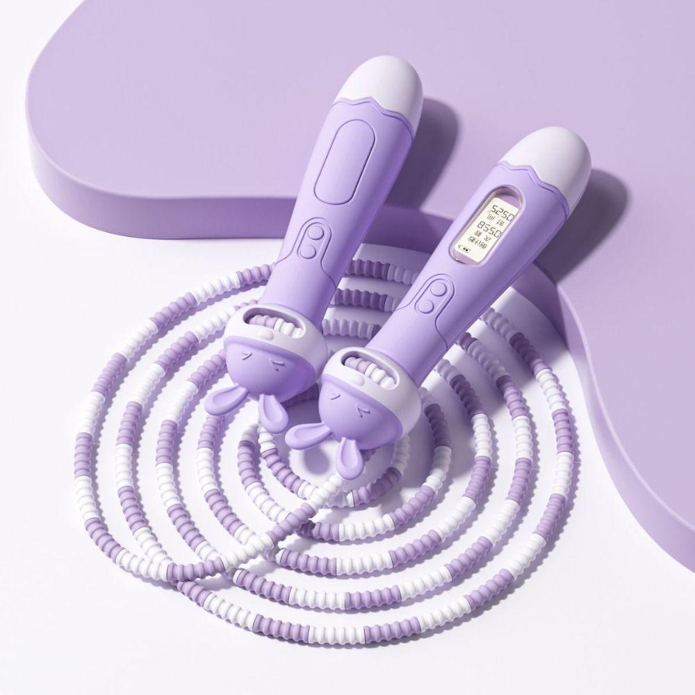 

Мягкие бусины скакалка со счетчиком Цифровой счетчик Уличный мультфильм скакалка Спортивный инвентарь purple-rabbit