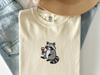 Embroidered Raccoon Wine T-Shirt: Trash Panda Drinking Wine, Cute Cozy Blanket Embroidery Gift