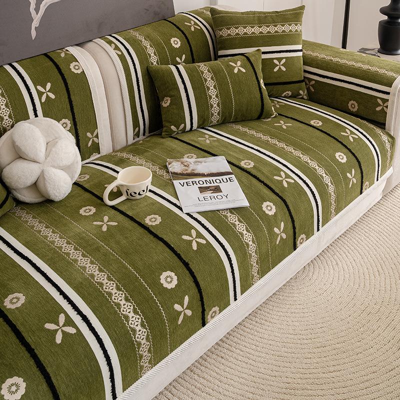

Nordic Bohemian Sofa Cushion Universal In All Seasons New Chenille Non-Slip Straight Leather Sofa Cushion 70*70cm