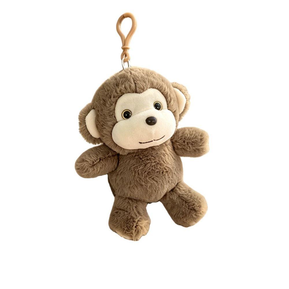 Stuffed Animal Plush Monkey Keychain PP Cotton Soft Doll Simulation Monkey Doll 18cm Cartoon Monkey Stuffed Pendant