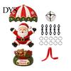Holiday Wall Hanging Decor Christmas Skydiving Santa Claus/Gingerbread Man Ornament, 2D Flat Wooden Pendant with Festive Tree Pendants String and Bell