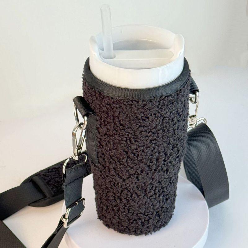 Suitable for Stanley Ice Cup Sleeves, 16Oz/40Oz Large Capacity Insulated Cup Sleeves, Plush Hand-Held Cross-Body Water Bottle Bag