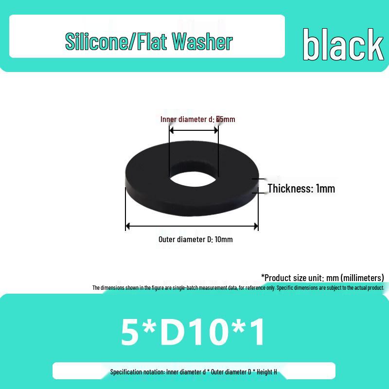 Shock-Absorbing Silicone Washer Pad Gasket – Soft Rubber Flat Sealing for M4, M5, M6, M8, M10.
