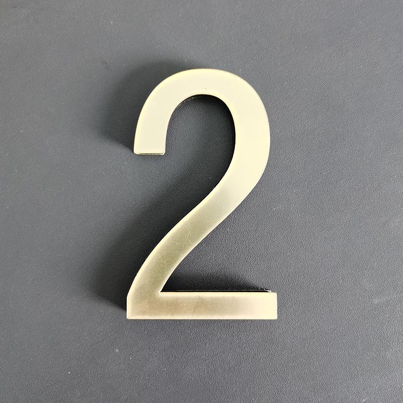

20cm 3D Acrylic Arabic Numerals 0-9, Customizable Door Office Room Number Sign, Gold Black Silver Wall Sticker Gold-20cm