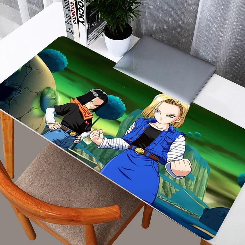 DBZ Dragon Ball Android 18 Mouse Pad Anime Gaming Accessories Mousepad Gamer Completo Computer Keyboard Desk Mat Varmilo Table