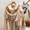 Dual-Sided Letter Print Winter Scarf - Trendy Warm Gift for Women