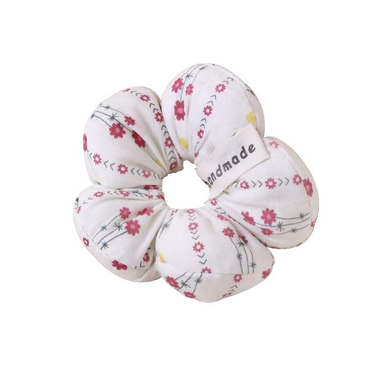 Spring Floral Hair Tie Scrunchie Set: Colorful, High-Elasticity Flower Accessories for Girls and Parent-Child Matching Hairstyles.