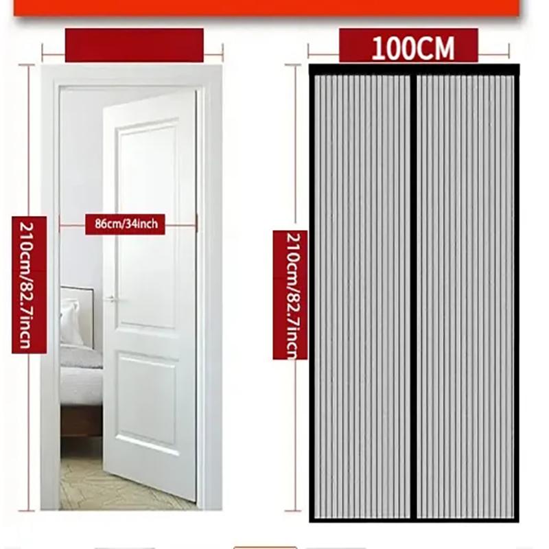 210*90cm/210*100cmSoft magnetic screen door curtain for home use, mosquito-proof and ventilated screen window curtains