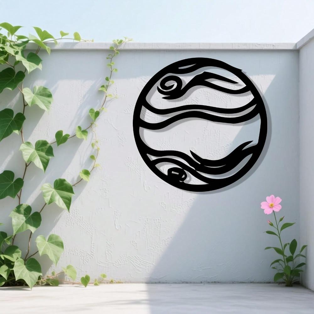 Abstrakte Wellen-Metall-Wandkunst Wetterbeständig Innen Außen Zaun Wohnzimmer Dekor