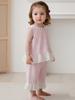 Summer Countryside Style Infant Baby Girls Clothing Set Sleeveless Top with Plaid Long Pants Retro Lace Butterfly Two Piece Outfit