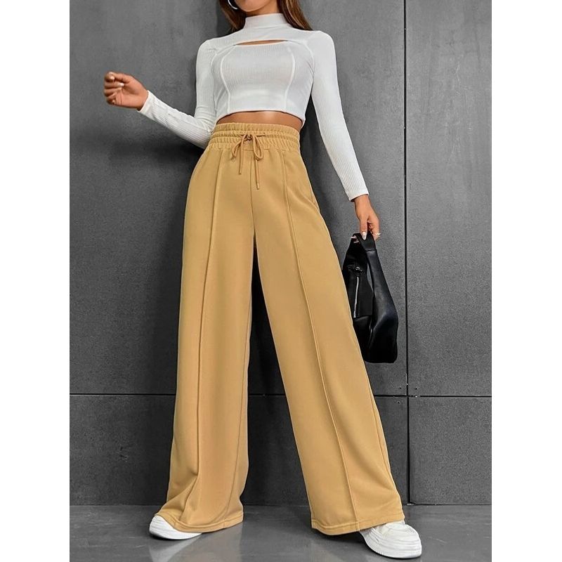 

Loose Sweatpants and Wide-Leg Pants Loose Sweatpants Loose Pants Elastic Waist Pants Gold M