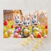 Celebrate Tulip Bunny Eggs Background Cartoon Poster Props  Courtyard Indoor Outdoor