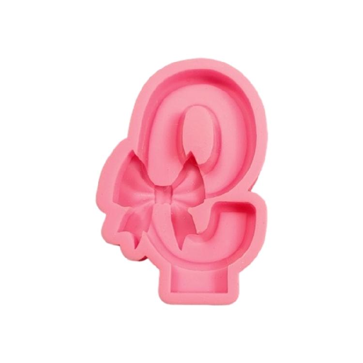 Birthday Candle Molds Bowknot Number Molds Silicone Molds Baking Molds for Cake Chocolate Decorations