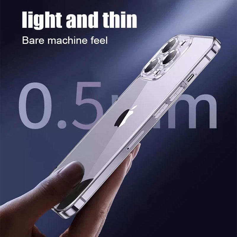 Clear Phone Case For iPhone 17 16 15 14 Pro Max Plus 16E 17 Air Silicone Soft Cover For iPhone 11 12 13 Pro Max 13 Mini Case