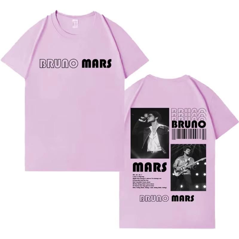 2026 Tričko Bruno Mars Pánské Dámské Pop Ležérní Krátký Rukáv Pánské Estetické Vysoce Kvalitní Gotické Kulatý Výstřih Vrchol Fanouškovský Dárek