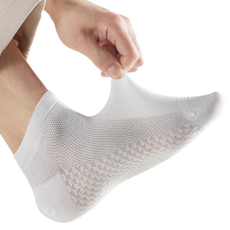 Men's Summer Thin Casual Business Massage Base Mesh Breathable Short Socks