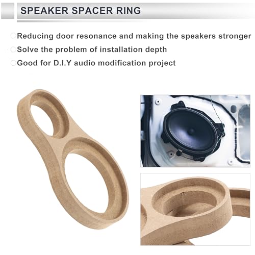 RATCHROLL 2Pcs Universal Speaker Spacer Ring Adapter Dual Ring Waterproof for 1.5 Inch To 3.5 Inch Speaker Mount Spacer Bracket Ring Brown Wood