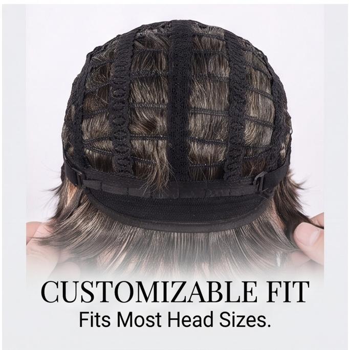 Men's Short Straight Side Part Synthetic Wig (7026A-4M#) High-Temp Fiber Natural Breathable for Daily & Casual Use, Ready to Ship
