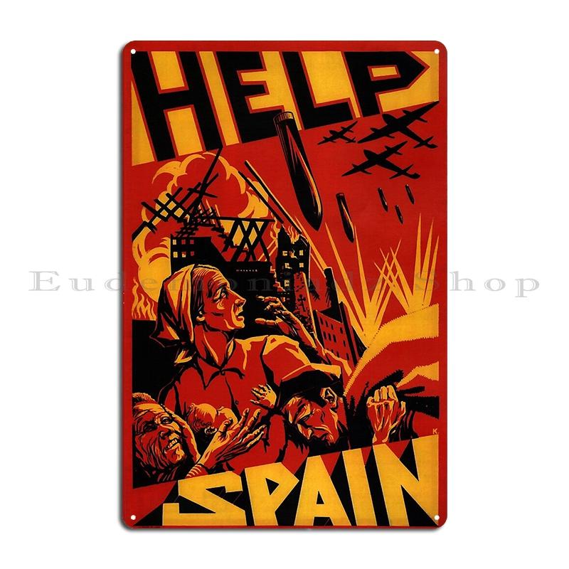 No Pasaran Spanish Revolution Civil War Metal Plaque Rusty Cinema Wall Decor Designing Cinema No Pasaran Tin Sign Poster