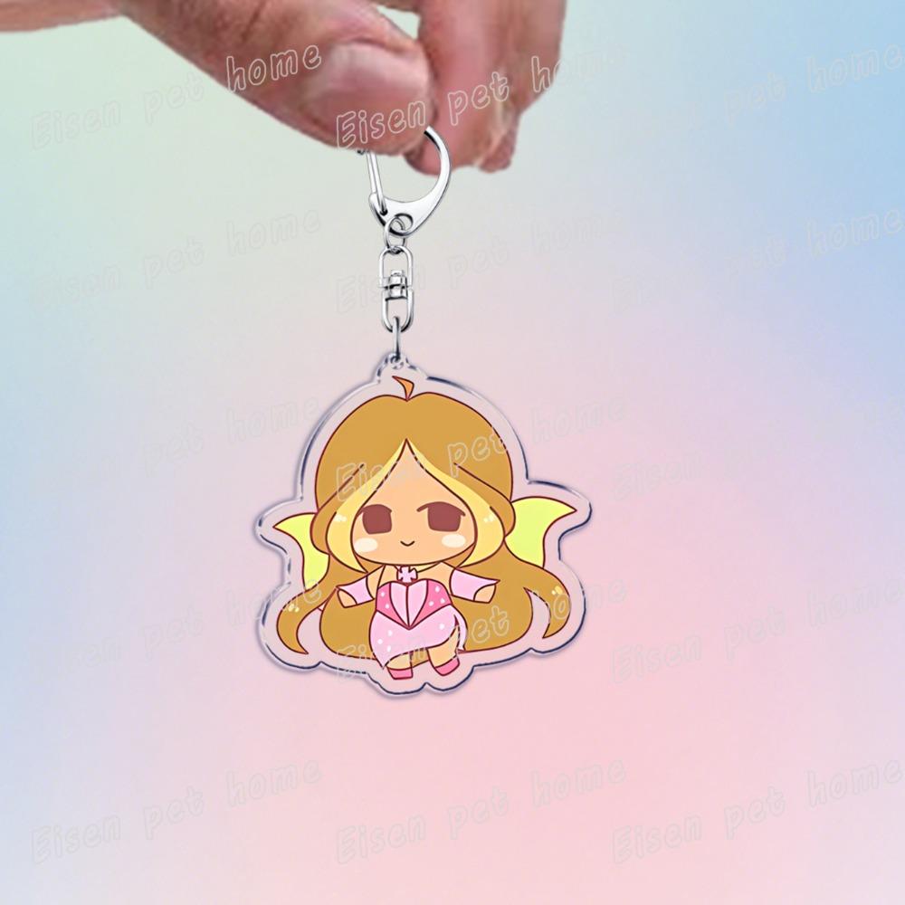Cute Catoon Pixel Keychains for Women Bag Charm Fairy Stella Musa Tecna Magical Girl Fairies Keyrings Jewelry Friends Gifts