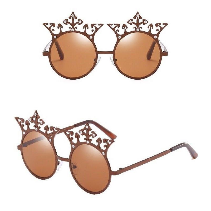 Round Retro Vintage Oversized Women Designer Sunglasses With Uv400 Mirror Lens