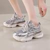 Leather Fried Street Dad Shoes Women's 2025 New Summer Thin Mesh Breathable Old Platform Casual Sports Shoes