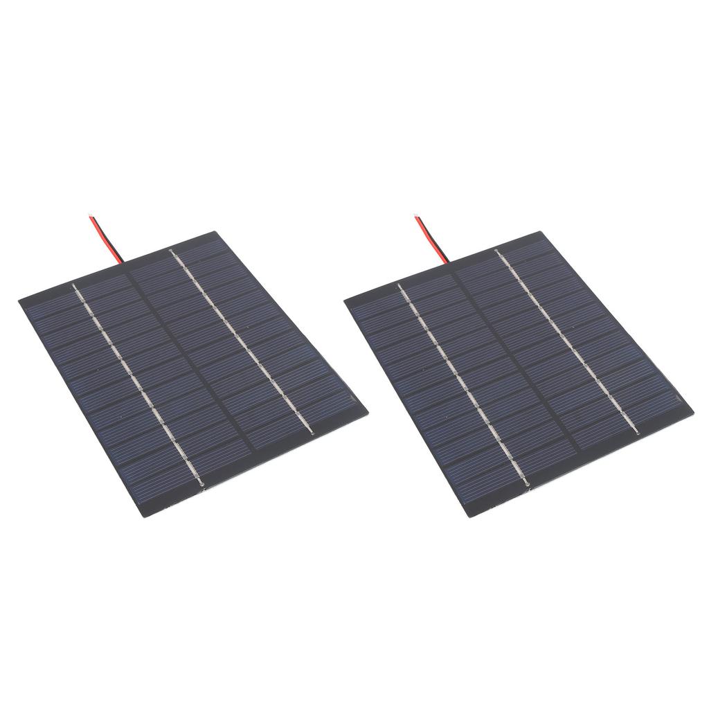 2 Pcs 2W 12V Solar Panel 110x136mm Polycrystalline Silicon Solar Panel Charger with Electronic Wire