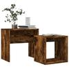 Set di Tavolini Impilabili 2 pz Materiale a Base di Legno di Quercia Affumicata