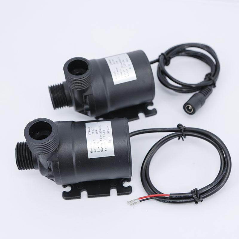 DC 12V 24V High Voltage Ultra-quiet Solar Water Pump Lift 5M 800L/H Brushless Motor Submersible 2pin Wire Circulating Connector